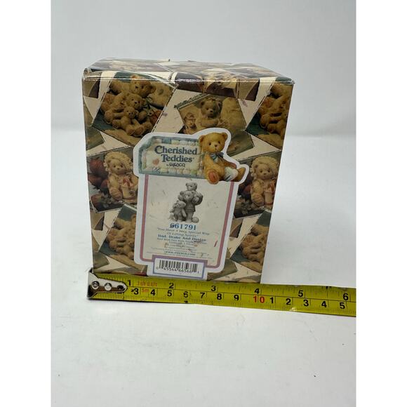 ENESCO Cherished Teddies '00 "Dad, Drake and Dustee" Dad Two Kids Bear Figurine - Picture 7 of 8